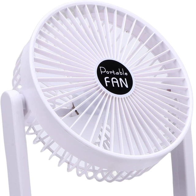 Alt view image 7 of 7 - YOUTHINK Dual Head Desk Fan, ABS Material, 3 Speed Adjustable, USB Rechargeable Cooling Fan for Home Office and Travel
