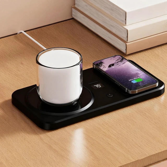 Alt view image 7 of 7 - Genérico Mug Warmer Smart Coffee Warmer with Wireless Charging for Hot Drinks, Heating Base for Charging Drinks on Desk Home Office Travel, Unisex