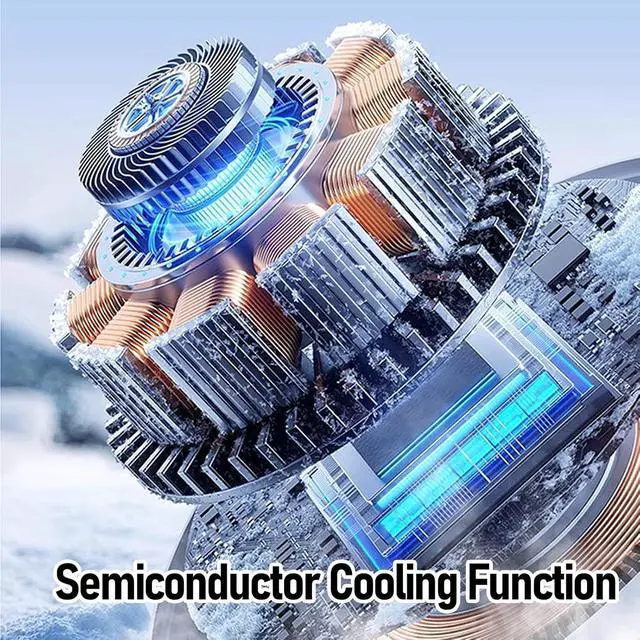 Alt view image 6 of 7 - Handheld Fan 4000mAh Foldable Semiconductor Ice Cooling USB Fan