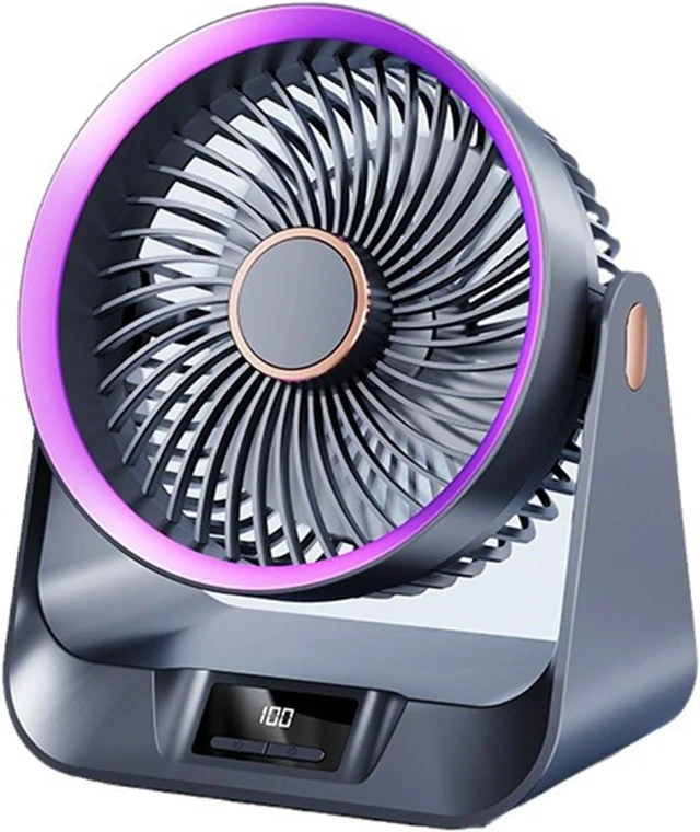 Main image of Desk Fan Quiet Digital Display Portable for Bedroom Kitchen Home Outdoor 5 Speed Small Travel Camping Table Outdoor Travel