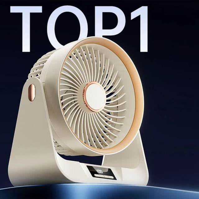 Alt view image 3 of 7 - Desk Fan Quiet Digital Display Portable for Bedroom Kitchen Home Outdoor 5 Speed Small Travel Camping Table Outdoor Travel