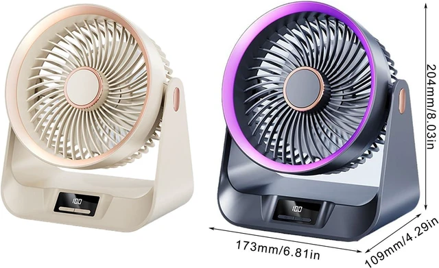 Alt view image 4 of 7 - Desk Fan Quiet Digital Display Portable for Bedroom Kitchen Home Outdoor 5 Speed Small Travel Camping Table Outdoor Travel