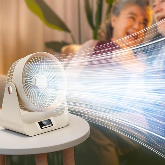 Alt view image 7 of 7 - Desk Fan Quiet Digital Display Portable for Bedroom Kitchen Home Outdoor 5 Speed Small Travel Camping Table Outdoor Travel