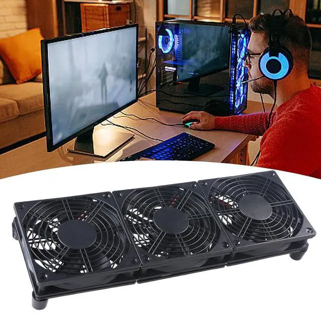 Alt view image 5 of 7 - 5V USB Powered PC Router Fan High Cooling Fan 1400rpm Speed 45CFM for Router Modem Electronics Tablet Cooling Fan