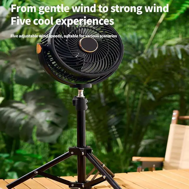 Alt view image 3 of 7 - Rechargeable Clip on Fan USB Powered Cooling with LED Night Light 5 Speeds Quiet Operations for Camping Rechargeable Battery Operated
