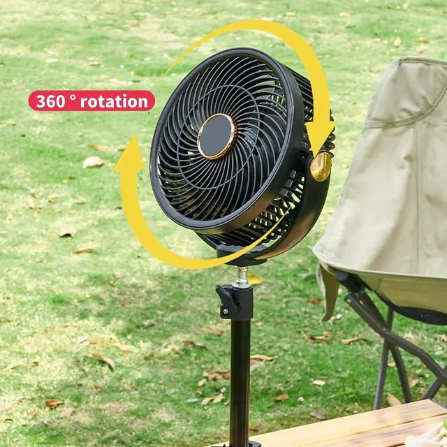 Alt view image 4 of 7 - Rechargeable Clip on Fan USB Powered Cooling with LED Night Light 5 Speeds Quiet Operations for Camping Rechargeable Battery Operated