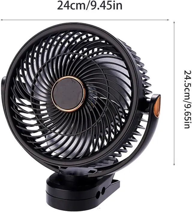 Alt view image 5 of 7 - Rechargeable Clip on Fan USB Powered Cooling with LED Night Light 5 Speeds Quiet Operations for Camping Rechargeable Battery Operated