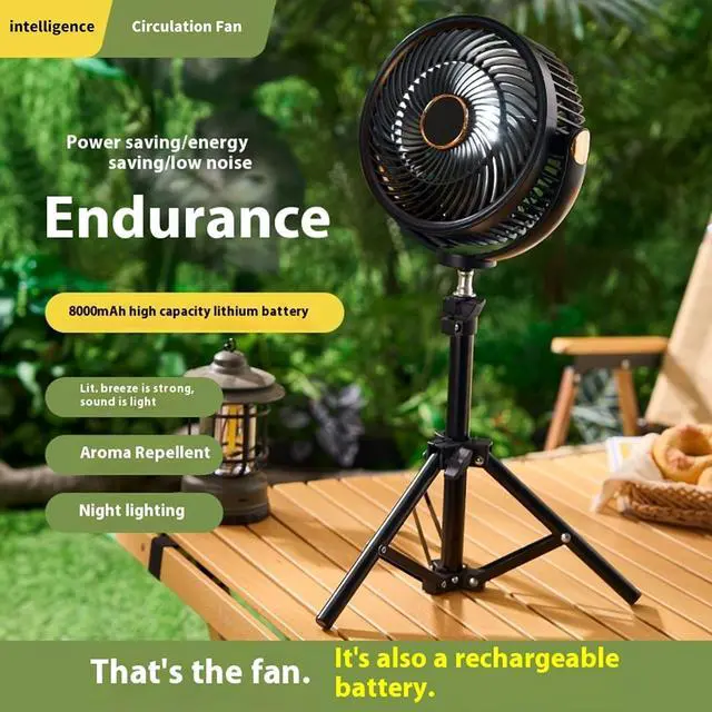 Alt view image 6 of 7 - Rechargeable Clip on Fan USB Powered Cooling with LED Night Light 5 Speeds Quiet Operations for Camping Rechargeable Battery Operated