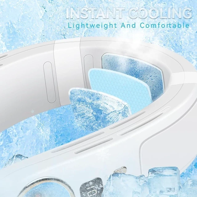 Alt view image 4 of 7 - neck fan, Neck Air Conditioner Portable Fan Rechargeable Bladeless Fans That Blow Cold Personal Cooler White