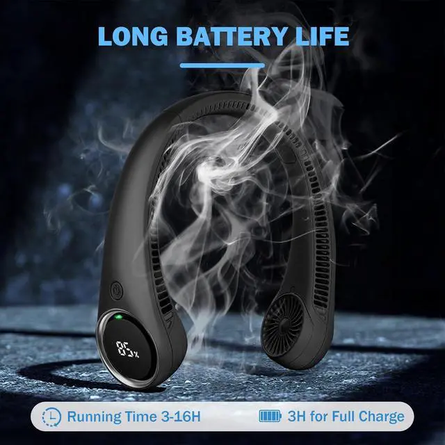 Alt view image 3 of 7 - Fans, Suitable for Men and Women for Outdoor Indoor,Neck fan(Black)