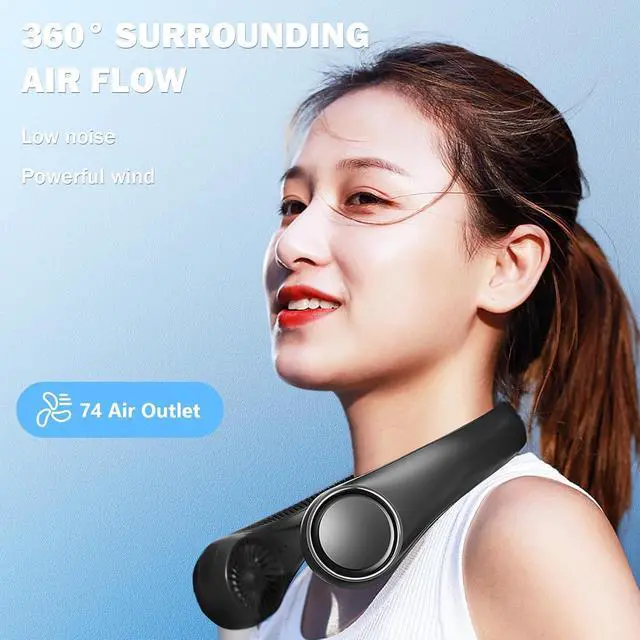 Alt view image 2 of 7 - Fans, Suitable for Men and Women for Outdoor Indoor,Neck fan(Black)