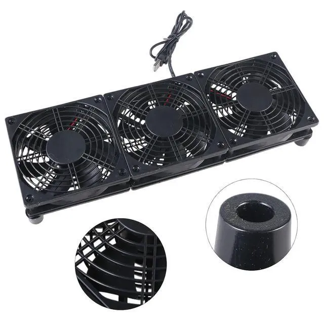 Alt view image 3 of 7 - 5V USB Powered PC Router Fan High Cooling Fan 1400rpm Speed 45CFM for Router Modem Electronics Tablet Cooling Fan