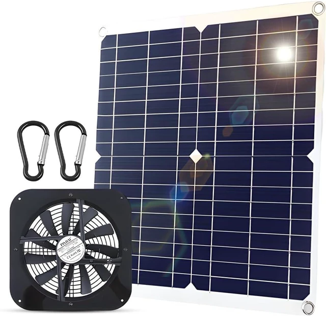 Main image of Kavolet Versatile Efficient Solar Fan 20W Vent High Speed Air Outside Kit for Pet Houses Windows USB