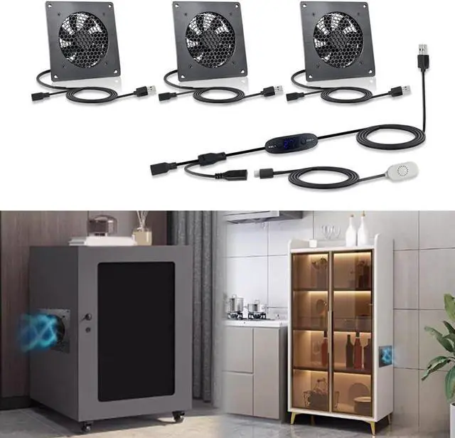 Alt view image 3 of 6 - Low Noise USB Temperature Controlled Fan for Sensitive Environments Libraries Bedrooms and Home Offices 0 to 60 Celsius (U10T1225JGX3)