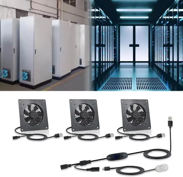 Alt view image 4 of 6 - Low Noise USB Temperature Controlled Fan for Sensitive Environments Libraries Bedrooms and Home Offices 0 to 60 Celsius (U10T1225JGX3)