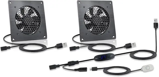 Alt view image 6 of 6 - Low Noise USB Temperature Controlled Fan for Sensitive Environments Libraries Bedrooms and Home Offices 0 to 60 Celsius (U10T1225JGX3)
