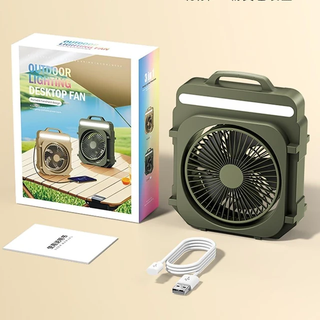 Alt view image 7 of 7 - Rechargeable Desk Fan with 5 Adjustable Speed and Quiet Operation Hanging Fan