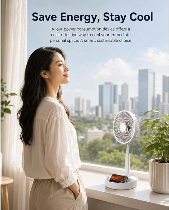Alt view image 4 of 7 - Ezcool Cordless Fan(3600 mAh)