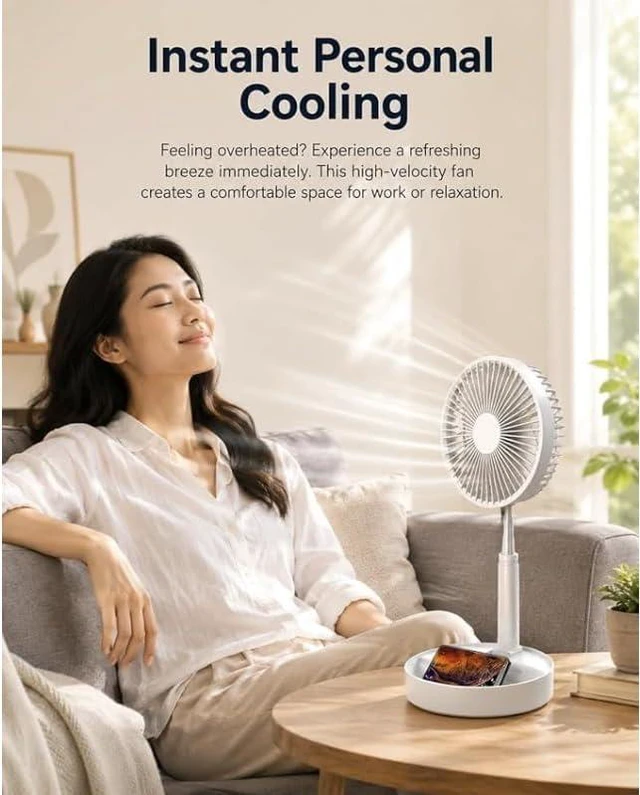 Alt view image 3 of 7 - Ezcool Cordless Fan(3600 mAh)