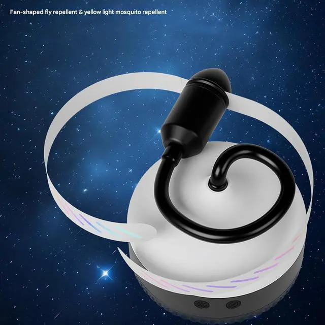 Alt view image 3 of 7 - Of 1 Outdoor Culicid Discouraging Fan Rechargeable Pliable with Hook Appendage for Patio Deck Enjoyment Outdoor Meal Fan