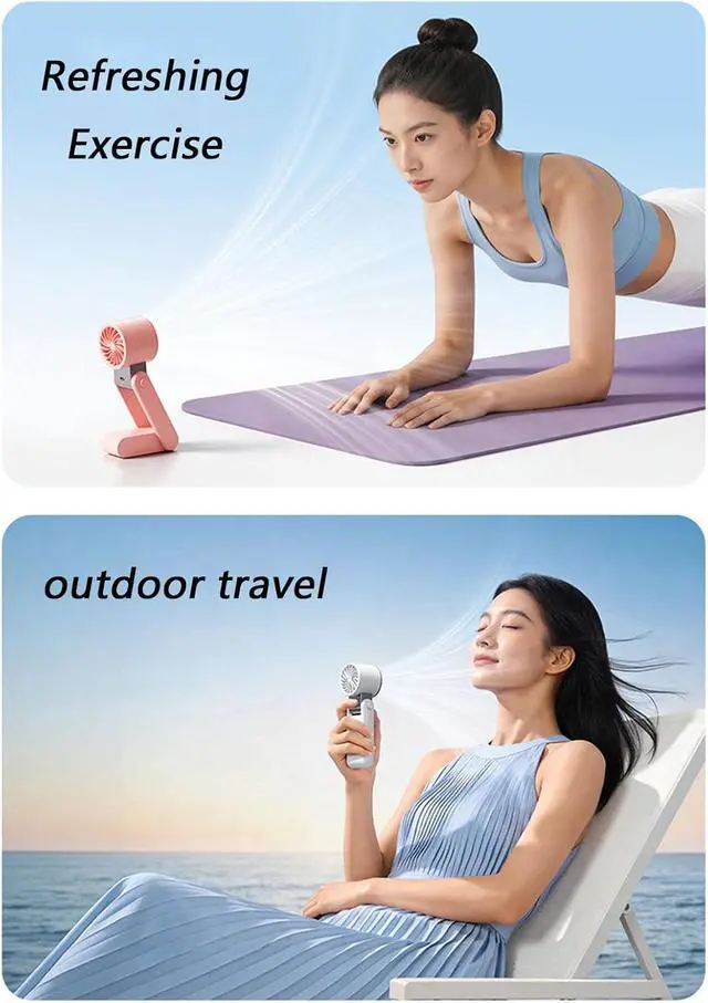 Alt view image 5 of 7 - Portable Cooling Fan Powerful Handheld Fan with Cold Compress 199 Speed USB Rechargeable Travel Camping Outdoor