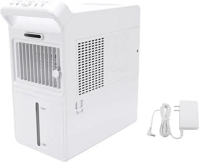 Alt view image 5 of 7 - Quiet Air Cooler Mini Water Cooling Fan Portable Personal Fan with Adjustable Speed and Timer 3L Capacity for Home Office (US Plug)