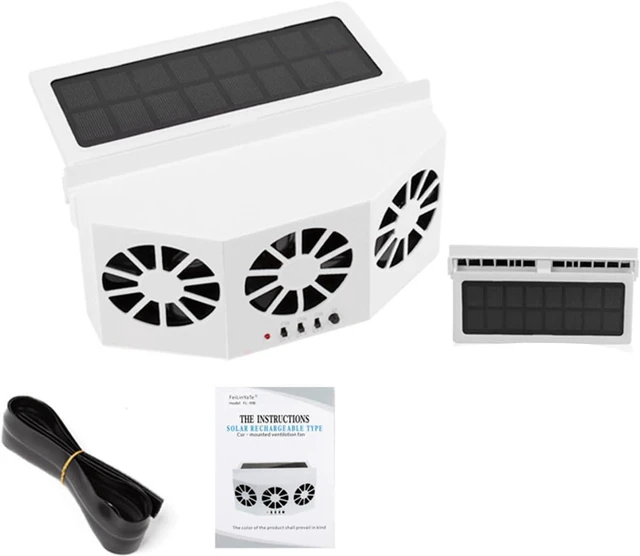 Main image of 3 Head Coolers Car Fan USB/Solar Energy Cooling Vent Exhaust Portable Car Coolers Fan Exhaust Radiator Cooling Solar