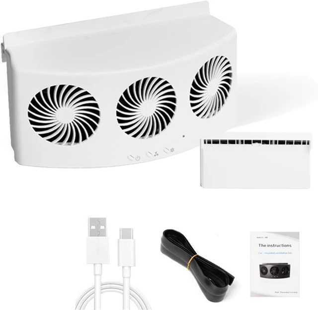 Main image of 3 Head Coolers Car Fan USB/Solar Energy Cooling Vent Exhaust Portable Car Coolers Fan Exhaust Radiator Cooling Solar