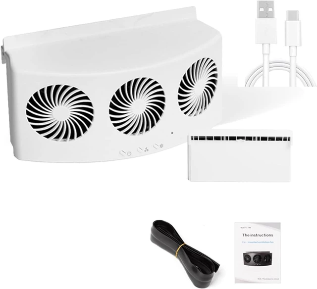 Alt view image 4 of 7 - 3 Head Coolers Car Fan USB/Solar Energy Cooling Vent Exhaust Portable Car Coolers Fan Exhaust Radiator Cooling Solar