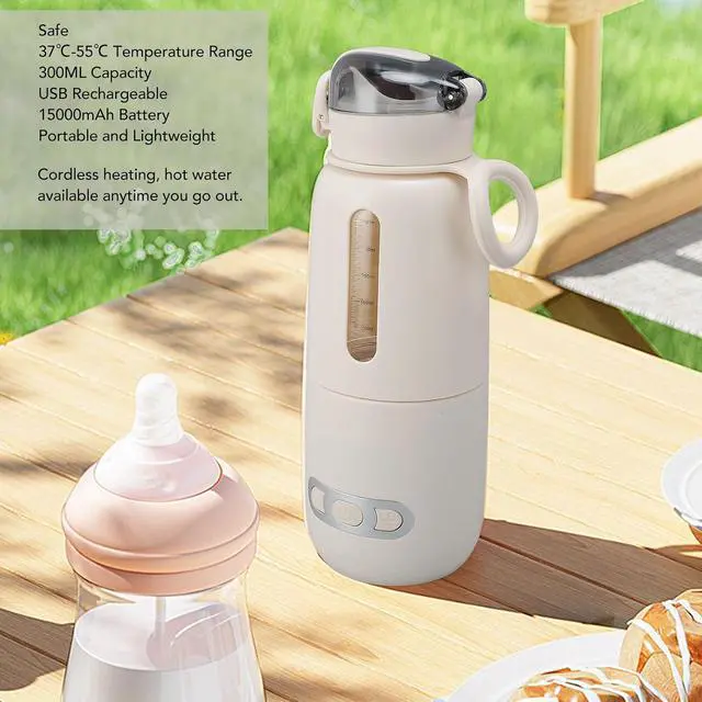 Alt view image 4 of 7 - ASHATA Portable Milk Warmer USB Rechargeable 300ML Adjustable Temperature Control for Travel Home Camping Lightweight