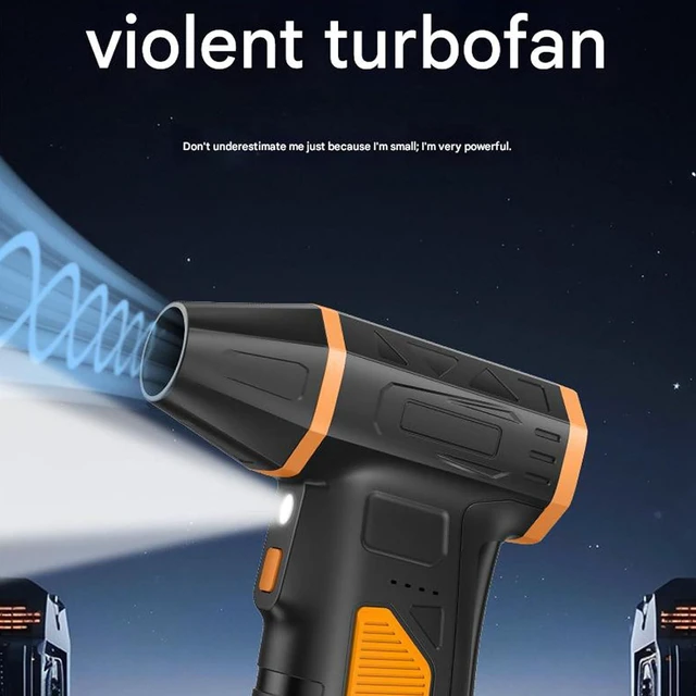Alt view image 5 of 7 - Compacts Light Weight Portable Fan 140000RPM Featuring 5 Adjustable Gears Turbos Mode & LED Lighting for Multiple Uses Rechargeable Handheld Fan
