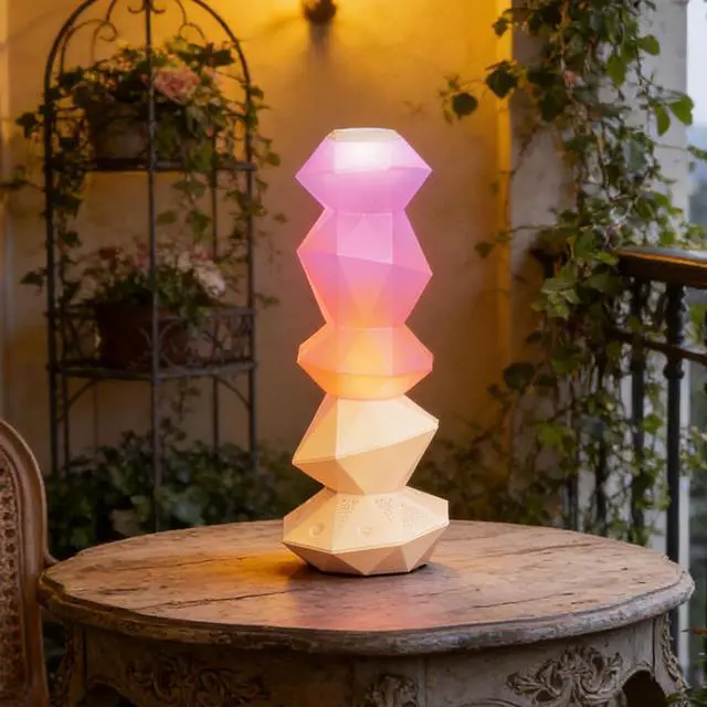 Alt view image 6 of 7 - Interactive Music Night Light with Rotating Mode and Music Sync for Bedroom Decor (White)