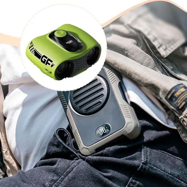 Alt view image 7 of 7 - predolo Waist Fan Handheld Multipurpose Practical Compact Desktop Accessories Sturdy for Running Outdoor Backpacking Home Climbing, Green