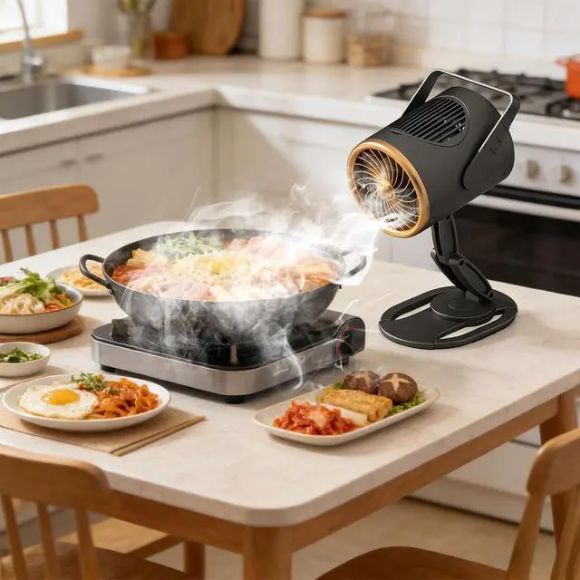 Alt view image 2 of 7 - USB Powered Hood with Degree Rotation and Detachable Oil Cup for Easy Cleaning Student Dorm Cooking Fan