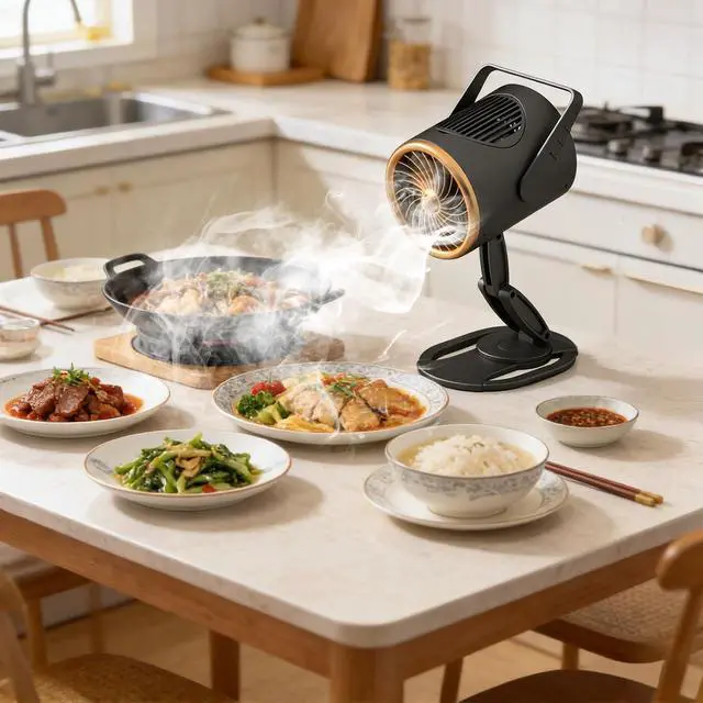 Alt view image 3 of 7 - USB Powered Hood with Degree Rotation and Detachable Oil Cup for Easy Cleaning Student Dorm Cooking Fan