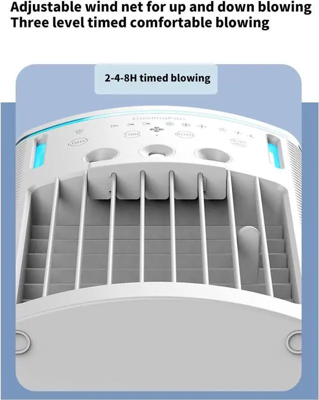 Alt view image 3 of 7 - Water Cooling Fan With Adjustable Speeds And Timer Feature USB Cooling Fan Suitable For Home And Outdoor Activity Small
