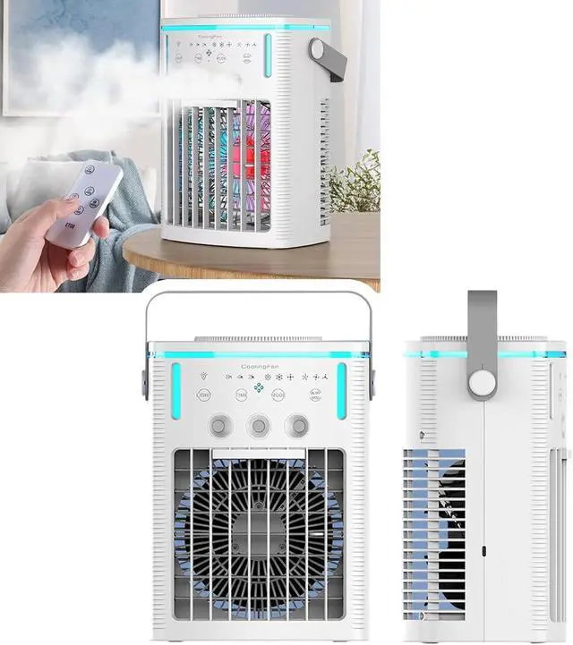 Alt view image 2 of 7 - Water Cooling Fan With Adjustable Speeds And Timer Feature USB Cooling Fan Suitable For Home And Outdoor Activity Small