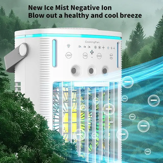 Alt view image 5 of 7 - Water Cooling Fan With Adjustable Speeds And Timer Feature USB Cooling Fan Suitable For Home And Outdoor Activity Small