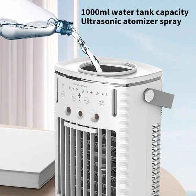Alt view image 6 of 7 - Water Cooling Fan With Adjustable Speeds And Timer Feature USB Cooling Fan Suitable For Home And Outdoor Activity Small