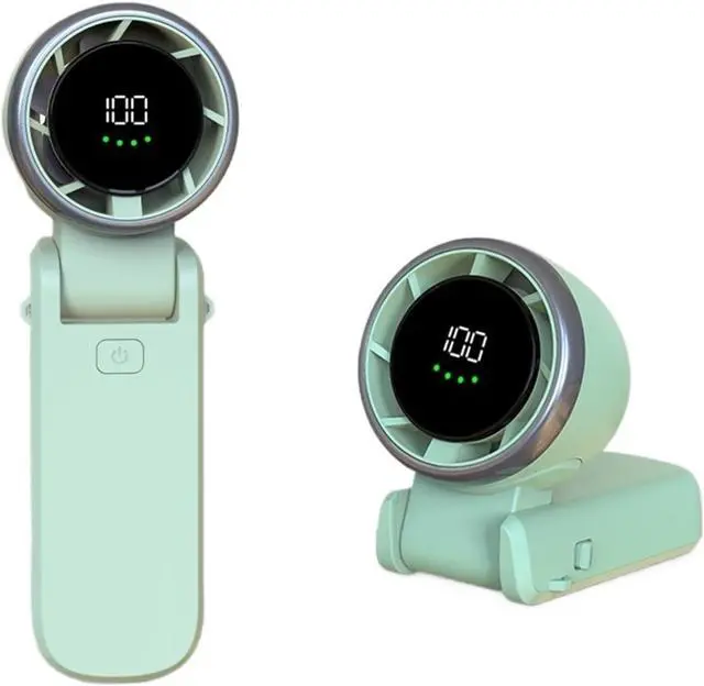 Main image of Handheld Fan, Portable Folding High-speed Handheld Turbo Small Fan 100-gears Wind Power,for Travel, Office(Green)