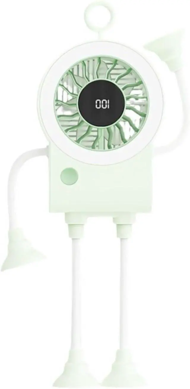 Alt view image 3 of 7 - Portable Fan, 5 Speed Powerful Cooling Tool for Home Gym Offices Use with Suction Cup(Green)