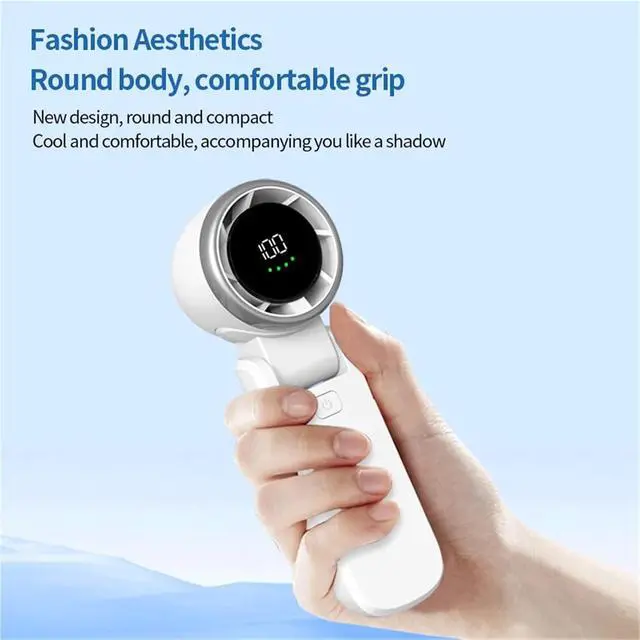 Alt view image 5 of 7 - Handheld Fan, Portable Folding High-speed Handheld Turbo Small Fan 100-gears Wind Power,for Travel, Office(Green)