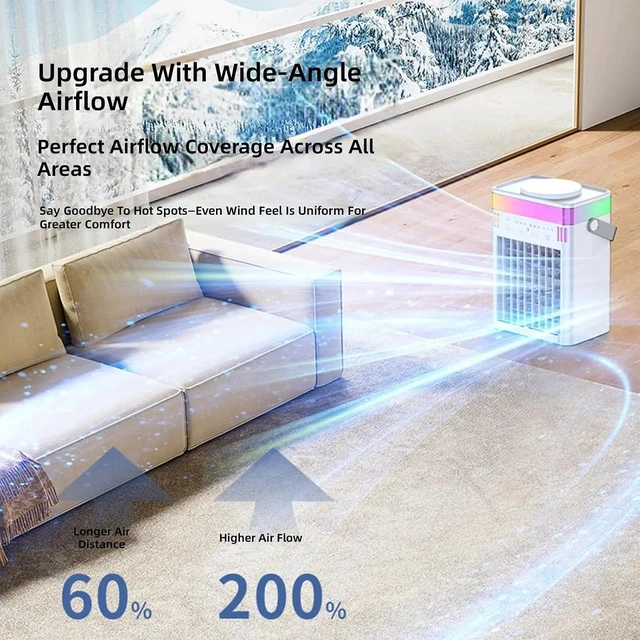 Alt view image 7 of 7 - PANGBOER Multifunctional Humidifier Fan with 3 Speed Settings, Fast Cooling, Safe, Energy Saving, Misting Fan Texture