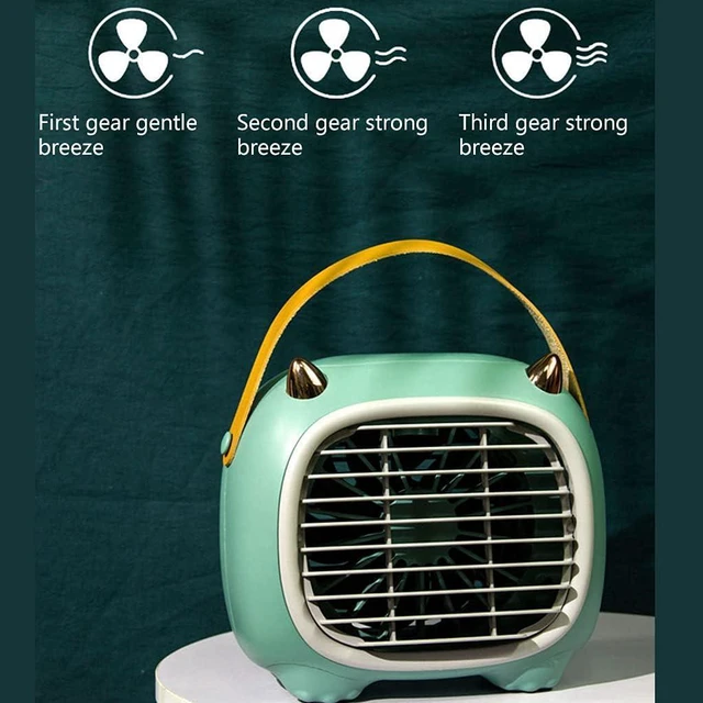 Alt view image 3 of 7 - Atomizing Humidifier USB Fan, USB Powered Desk (Rechargeable Battery), Enhanced, Lower Noise, 3 Speeds Portable