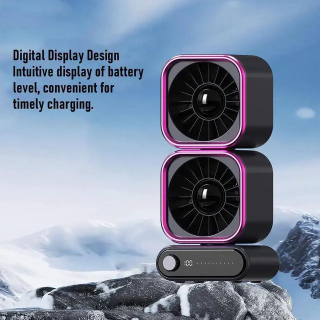 Alt view image 3 of 7 - POCREATION Table Oscillating Fan 360 Degree Rotation Air Circulation Digital Display Rechargeable Battery Portable Quiet Desk Fan with 3 Speeds for Home Bedroom Office Travel
