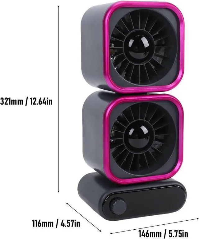 Alt view image 5 of 7 - POCREATION Table Oscillating Fan 360 Degree Rotation Air Circulation Digital Display Rechargeable Battery Portable Quiet Desk Fan with 3 Speeds for Home Bedroom Office Travel