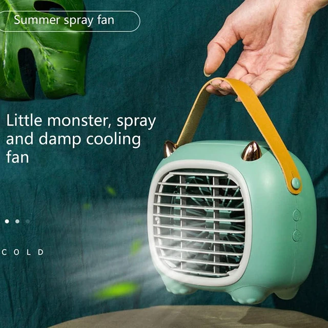 Alt view image 2 of 7 - Atomizing Humidifier USB Fan, USB Powered Desk (Rechargeable Battery), Enhanced, Lower Noise, 3 Speeds Portable