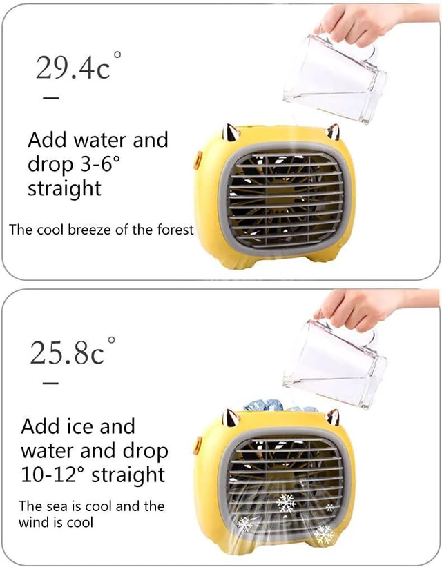 Alt view image 6 of 7 - Atomizing Humidifier USB Fan, USB Powered Desk (Rechargeable Battery), Enhanced, Lower Noise, 3 Speeds Portable
