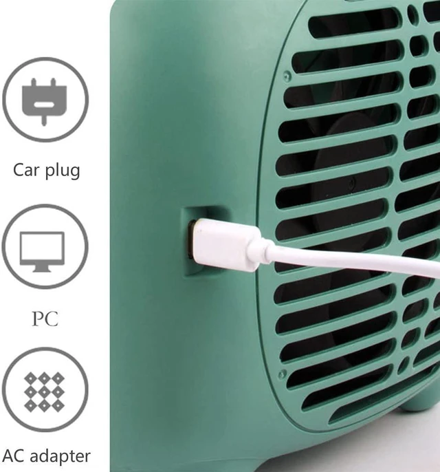 Alt view image 7 of 7 - Atomizing Humidifier USB Fan, USB Powered Desk (Rechargeable Battery), Enhanced, Lower Noise, 3 Speeds Portable