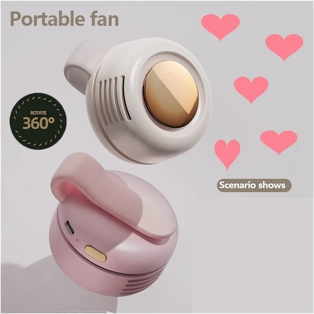 Alt view image 2 of 6 - Handheld fan, Portable Fan USB Clip-On Cooling Personal For Office Household Traveling Summer Cooler Air Conditioner(White)
